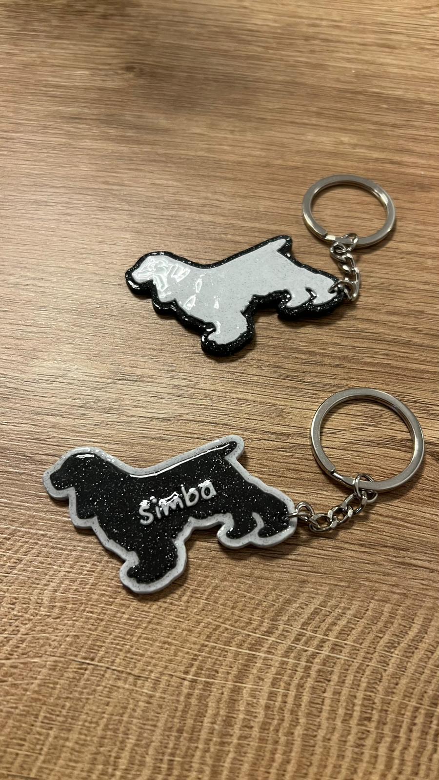 Koker španijel s imenom - personalizirani privjesak